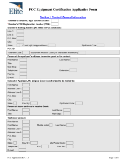 FCC Application - Elite Electronic Engineering