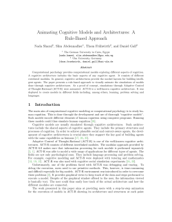 Animating Cognitive Models and Architectures: A Rule