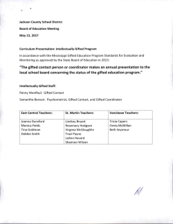 "The gifted contact person or coordinator makes an annual