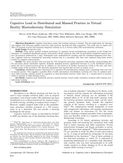 Cognitive Load in Distributed and Massed Practice in Virtual Reality