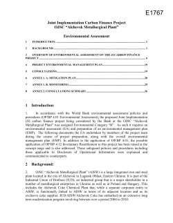 Environmental Safeguards Review