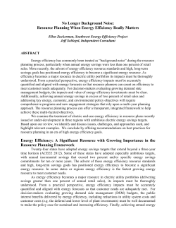 No Longer Background Noise: Resource Planning When Energy