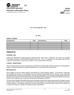 Chemistry Information Sheet Glucose