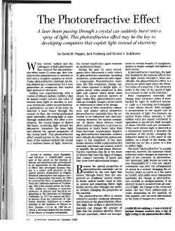 The Photorefractive Effect - Electrical and Computer Engineering