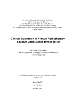 Clinical Dosimetry in Photon Radiotherapy &ndash; a Monte Carlo Based