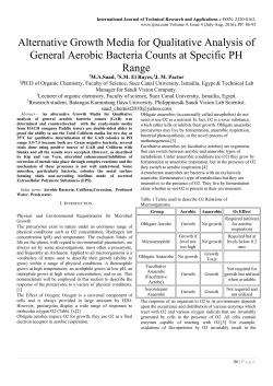 Alternative Growth Media for Qualitative Analysis of General Aerobic