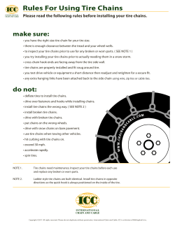 Rules For Using Tire Chains - International Chain and Cable