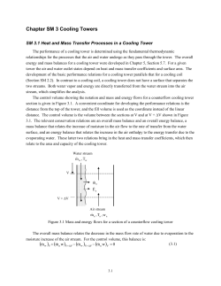 Chapter SM 3 Cooling Towers SM 3.1 Heat and Mass Transfer