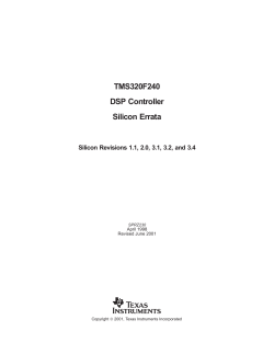 TMS320F240 DSP Controller Silicon Errata