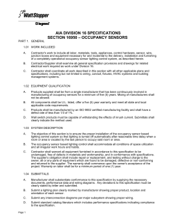 WattStopper - AIA DIVISION 16 SPECIFICATIONS