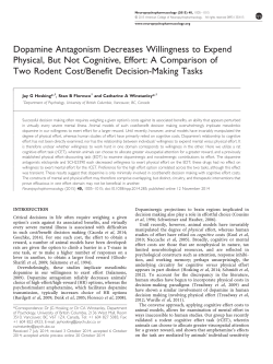 Dopamine Antagonism Decreases Willingness to Expend