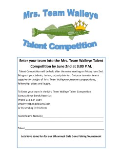 Enter your team into the Mrs. Team Walleye Talent Competition by