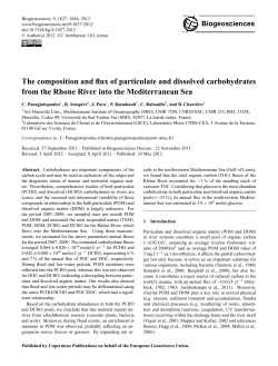 The composition and flux of particulate and dissolved carbohydrates