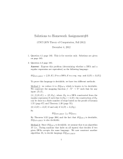 Solutions to Homework Assignment#8