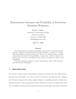 Measurement Outcomes and Probability in - Philsci