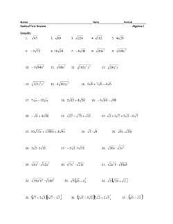 Radical Review worksheet