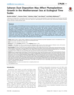 Saharan Dust Deposition May Affect Phytoplankton Growth in the