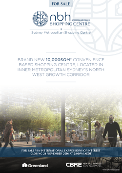 brand new 10000sqm* convenience based shopping centre, located
