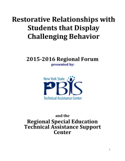 2015-2016 Regional Forum Handout Packet