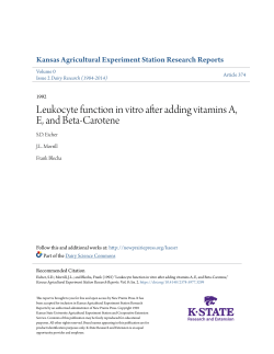 Leukocyte function in vitro after adding vitamins A, E, and Beta