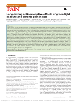 Long-lasting antinociceptive effects of green light in acute and