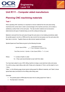 Planning CNC machining materials - Lesson element