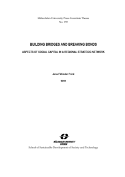 building bridges and breaking bonds : aspects of social capital in a