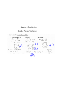 Chapter 2 Test Review Graded Review Worksheet