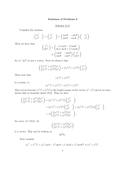 Solutions of Problems 8 Solution (8.1) Consider the rotation (x1 x2