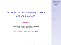 Introduction to Queueing Theory and Applications