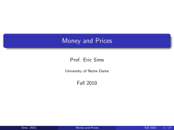 Money and Prices - University of Notre Dame