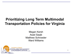 Prioritizing Long Term Multimodal Transportation Policies for Virginia