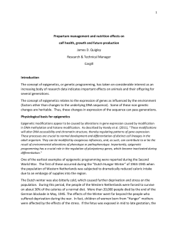 Prepartum management and nutrition effects on calf health, growth