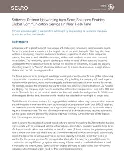 Software-Defined Networking from Serro Solutions Enables Global