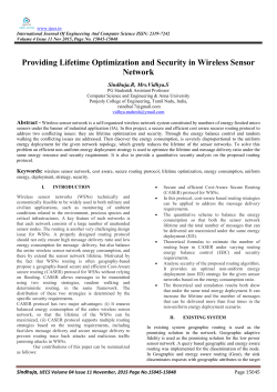 Providing Lifetime Optimization and Security in Wireless Sensor