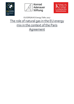 The role of natural gas in the EU energy mix in the context of the