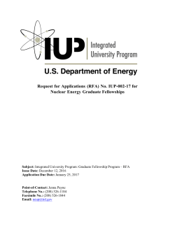 (RFA) No. IUP-002-17 for Nuclear Energy Graduate Fellowships