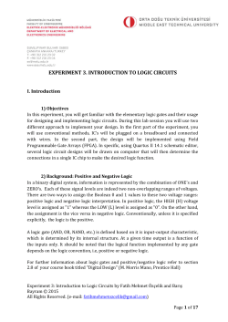 experiment 3. introduction to logic circuits
