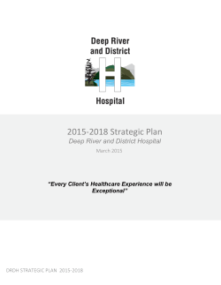 2015-2018 Strategic Plan - Deep River and District Hospital
