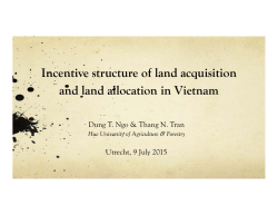 Incentive structure of land acquisition and land allocation in Vietnam