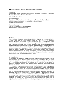 Affect-in-Cognition through the Language of Appraisals