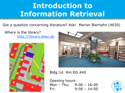 Introduction to Information Retrival - DESY