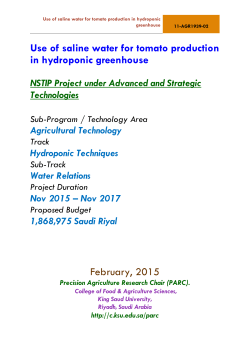 Effects of saline water on yield of hydroponic