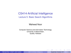CS414-Artificial Intelligence - Lecture 5: Basic Search Algorithms
