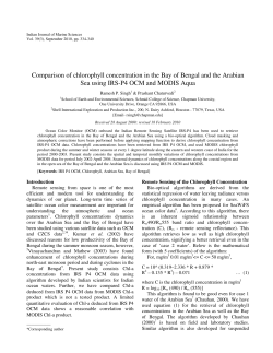 Comparison of chlorophyll concentration in the Bay of