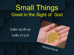 Small Things Great in the Sight of God