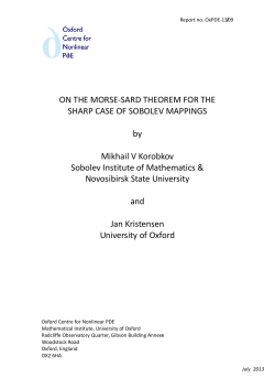 ON THE MORSE-SARD THEOREM FOR THE SHARP CASE OF