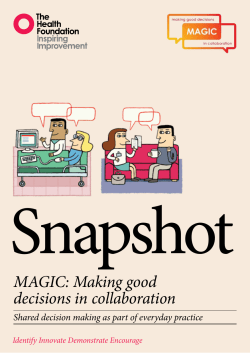 Snapshot. MAGIC: Making good decisions in collaboration