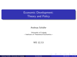 Economic Development: Theory and Policy