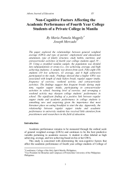 Non-Cognitive Factors Affecting the Academic Performance of